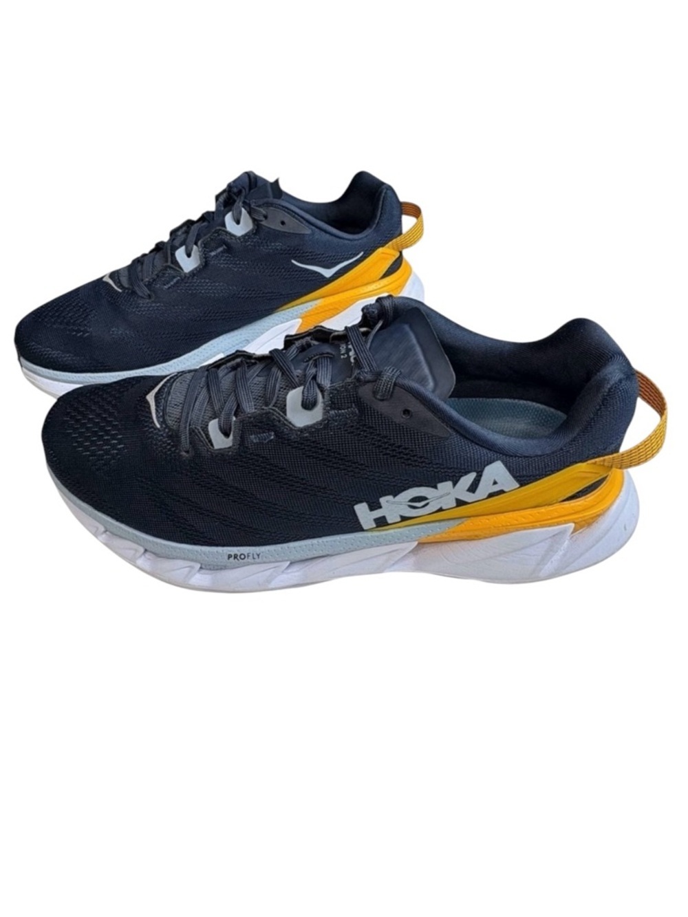 HOKA ONE ONE Elevon 2 Mens Athletic Shoes Size 9 Ombre Blue/Saffron Sneakers